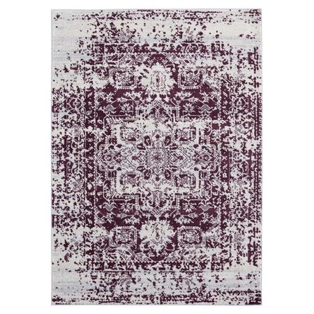 UNITED WEAVERS OF AMERICA United Weavers of America 713 20338 912 7 ft. 10 in. x 10 ft. 6 in. Abigail Lileth Wine Rectangle Area Rug 713 20338 912
